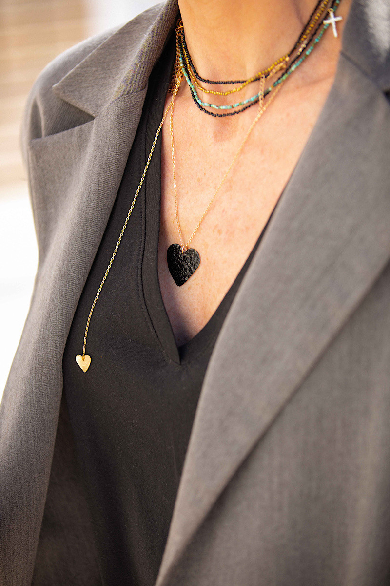 Collier Coeur Black